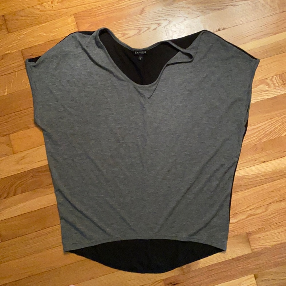 Express black and gray shirt back is mesh super cute to dress up